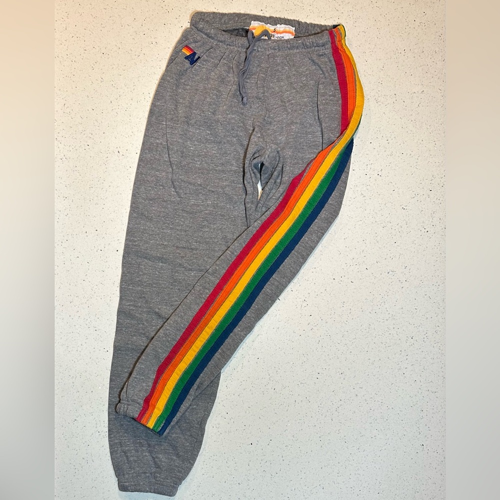AVIATOR NATION 5 STRIPE SWEATPANTS - HEATHER GREY / Pre-loved